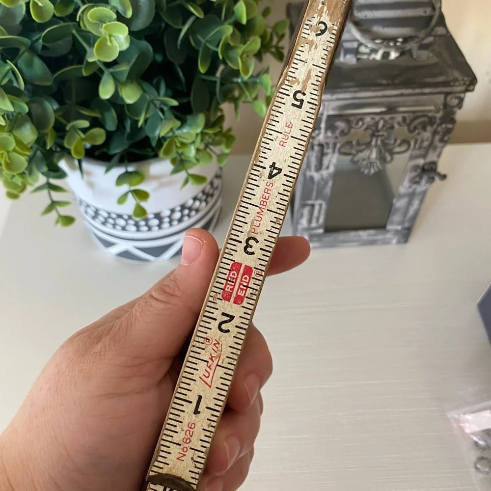 Vintage white Lufkin Folding Ruler RUGGED BRICK MASONS Spacing, # 636 - Picture 2 of 6